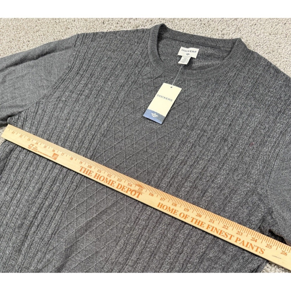 NEW Dockers‎ Mens Fisherman Style Pullover Crewneck Sweater Gray XXL - Picture 8 of 9